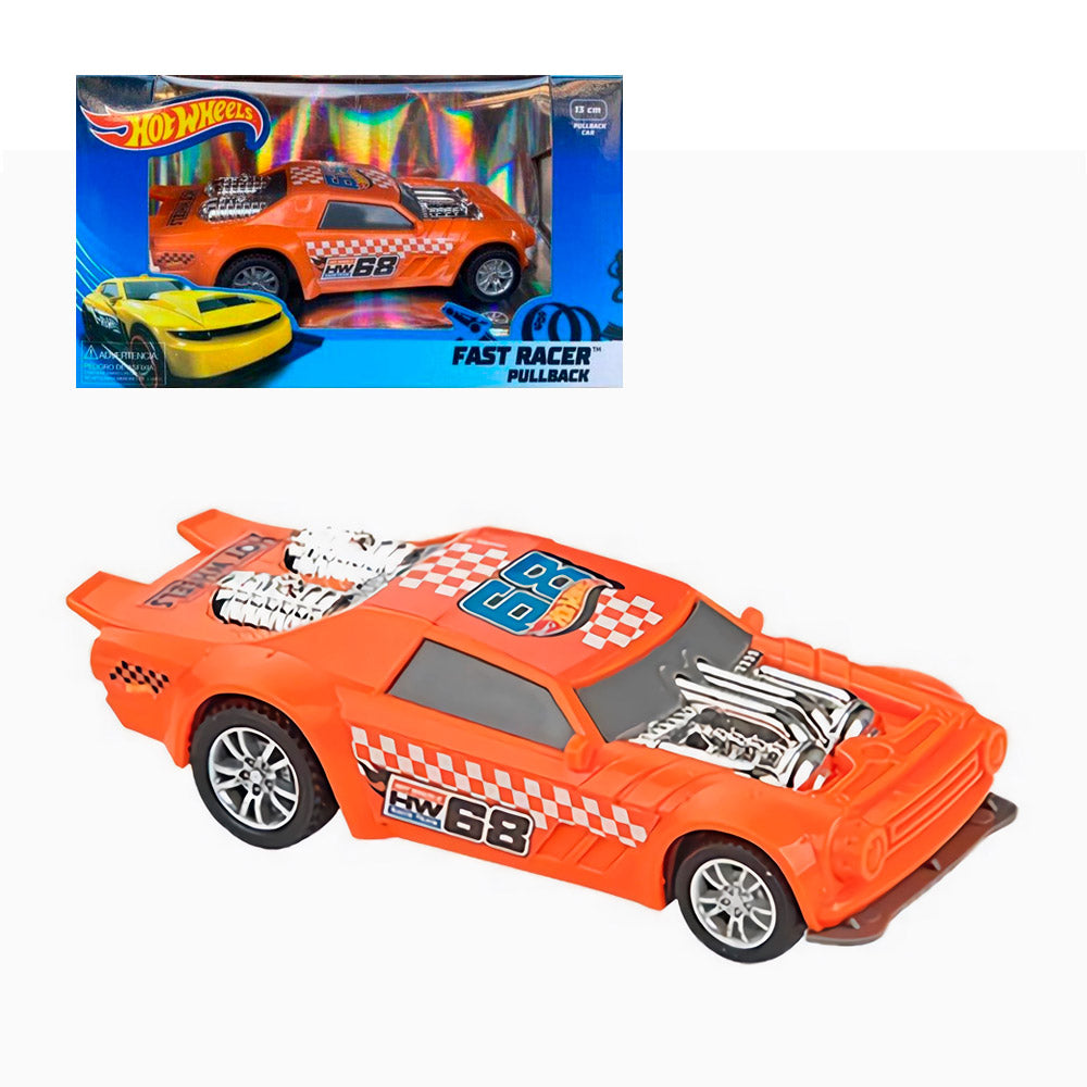 HOT WHEELS FAST RACER PULL BACK NARANJO HOT WHEELS FAST RACER PULL BACK NARANJO
